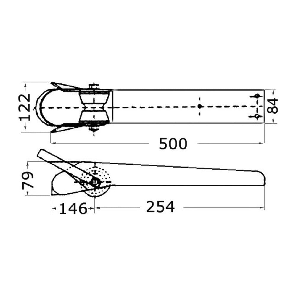 Satin SS bow roller 500 mm - foto originale Osculati Srl