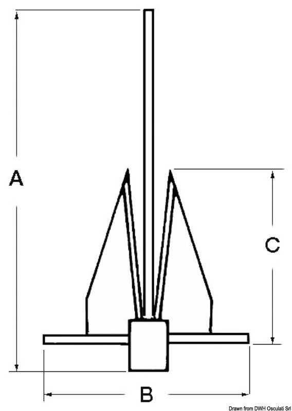 Danforth SS anchor 7 kg - foto originale Osculati Srl