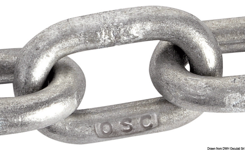 SS calibrated chain 6 mm x 25 m (pack of 25) - foto originale Osculati Srl