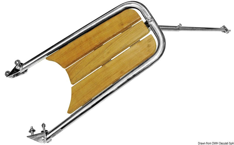 Dolphin striker AISI 316/teak w/2-step ladder - foto originale Osculati Srl