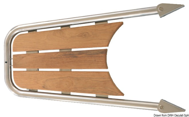 Dolphin striker AISI 316/teak w/2-step ladder - foto originale Osculati Srl