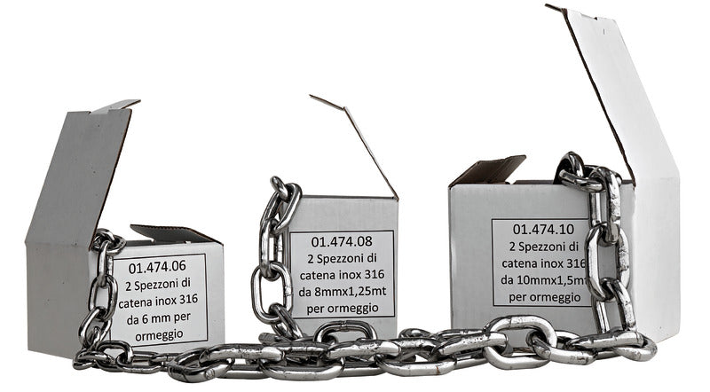 Pair of chain pieces AISI 316 8 mm - foto originale Osculati Srl