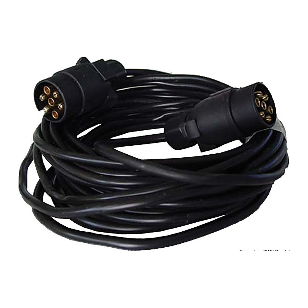 Extension cable for trailer 2 plugs/7 poles 7 m - foto originale Osculati Srl