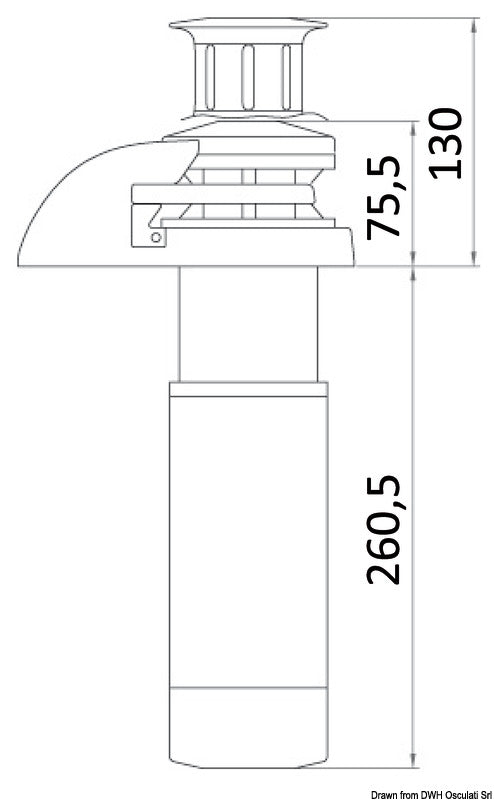 Italwinch Smart V windlass 500 W 12 V - 6 mm ISO low - foto originale Osculati Srl
