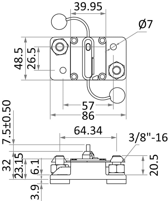 Watertight circuit breaker 200 A - foto originale Osculati Srl
