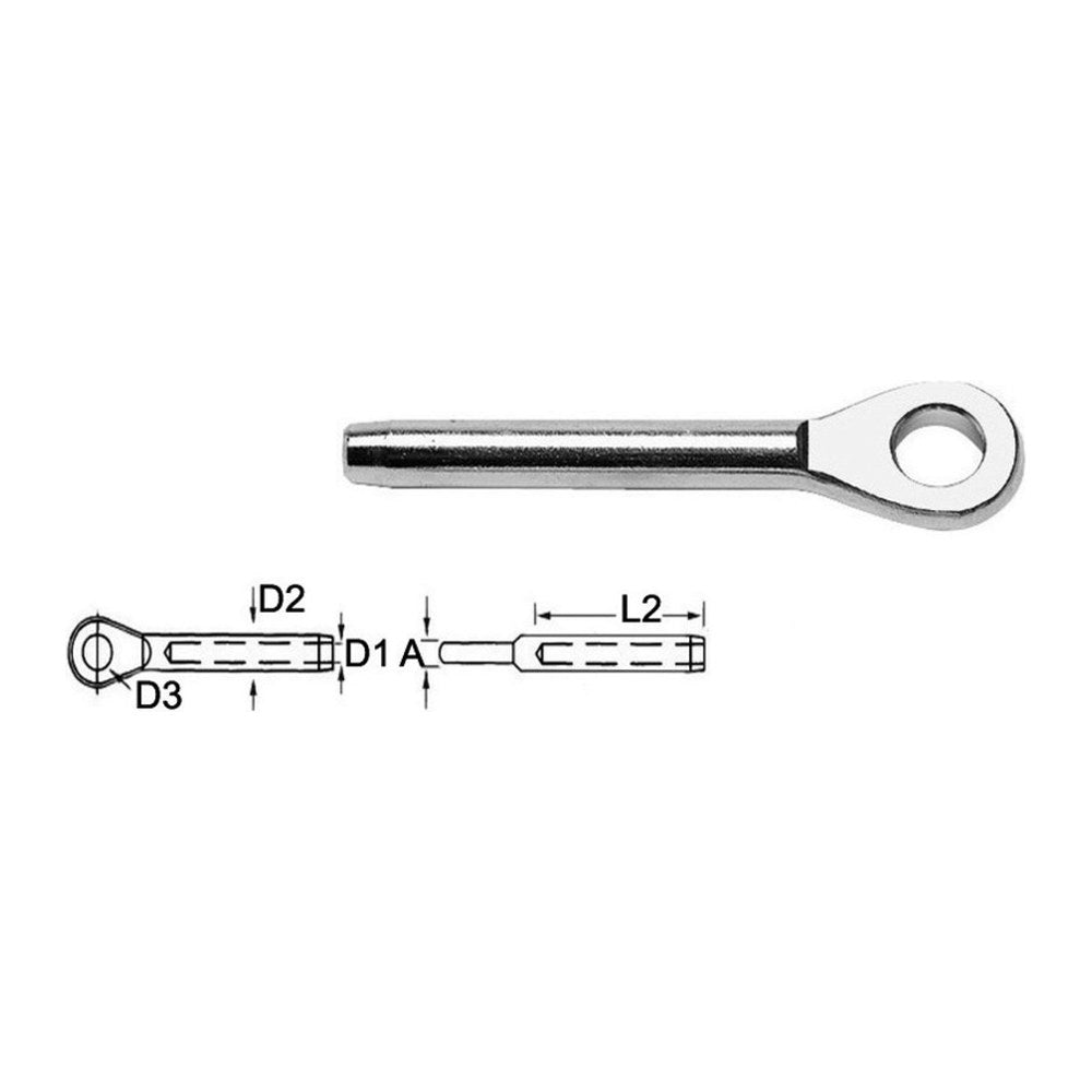 Eyelet terminal AISI 316 Ø 10 mm - foto originale Osculati Srl