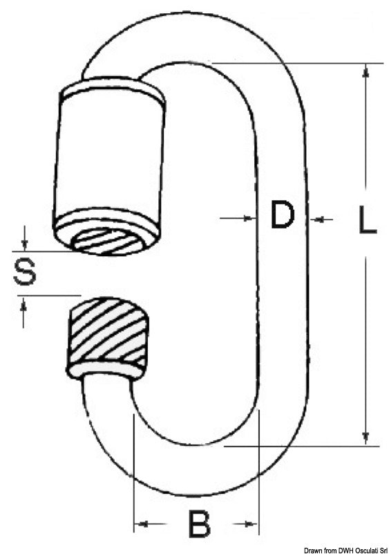 Snap-hook w. screw opening AISI 316 6 mm (pack of 10) - foto originale Osculati Srl