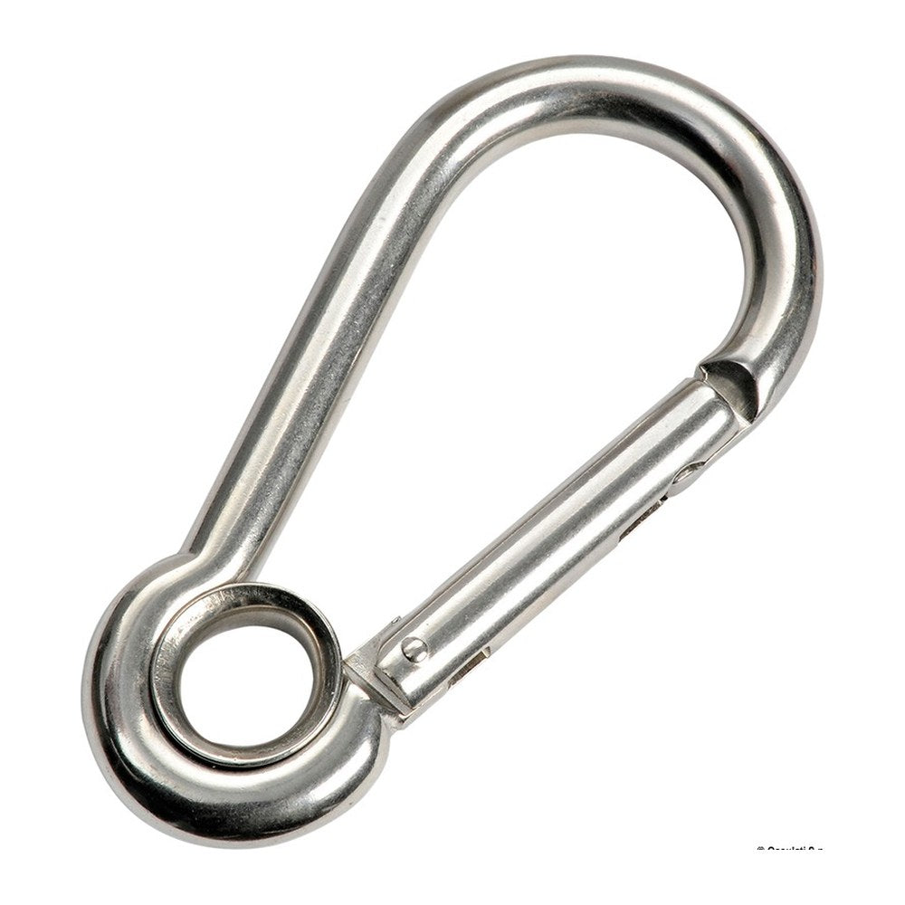 Carabiner hook flush closure w. eye AISI 316 5 mm (pack of 10) - foto originale Osculati Srl