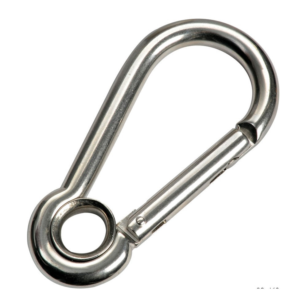 Carabiner hook flush closure w. eye AISI 316 12 mm (pack of 5) - foto originale Osculati Srl