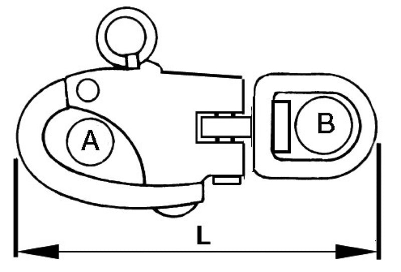 Double-joint snap-shackle for spi AISI 316 105 mm - foto originale Osculati Srl