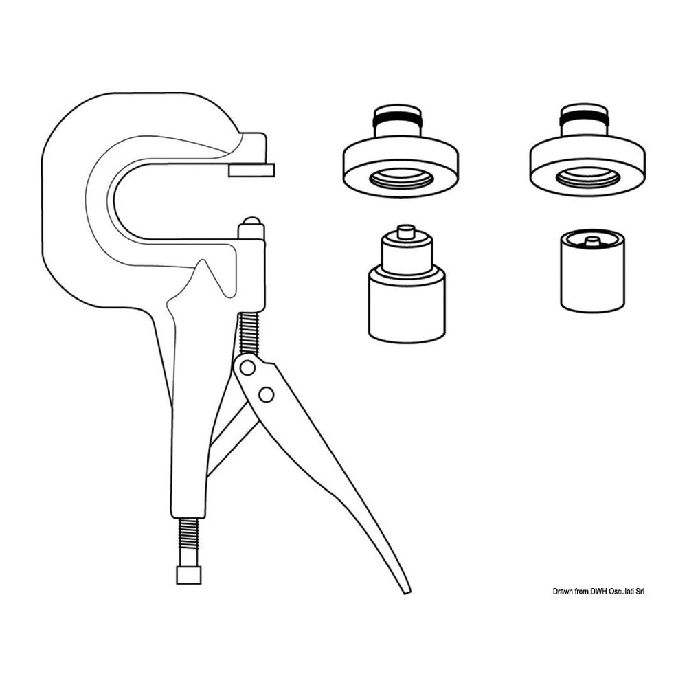 Press for mounting Q-SNAP snap fasteners - foto originale Osculati Srl
