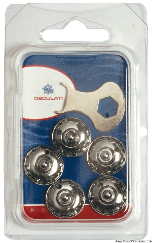 Schaeffertec Loxx SS male snap fastener w/knurled ring N. 5 - foto originale Osculati Srl