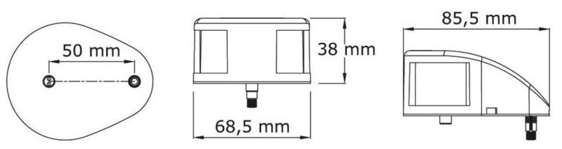 Mouse Deck navigation light bicolor SS body - foto originale Osculati Srl