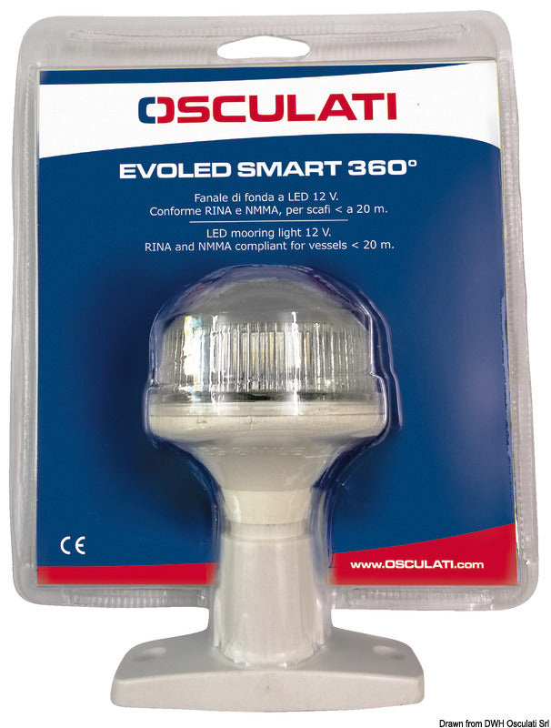 Evoled Smart 360° LED mooring light 12V black - foto originale Osculati Srl
