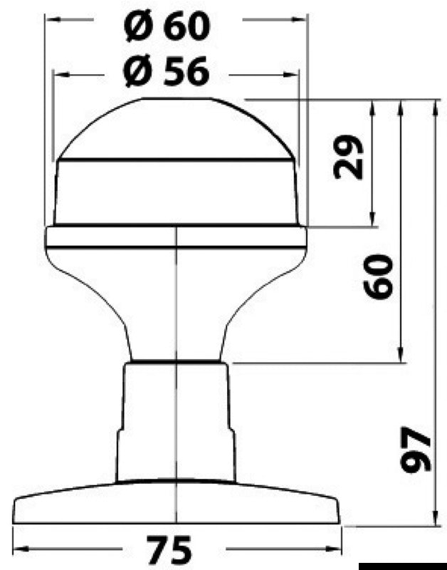 Evoled Smart 360° LED mooring light 12V black - foto originale Osculati Srl