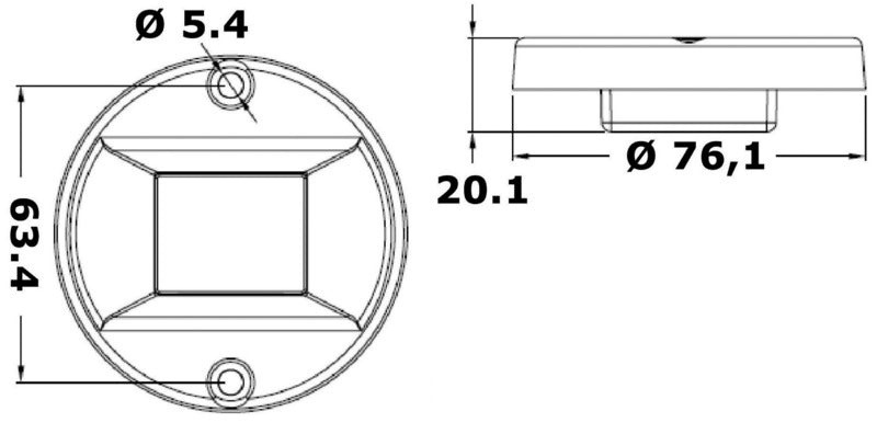 Evoled navigation light, 135° stern polished SS - foto originale Osculati Srl
