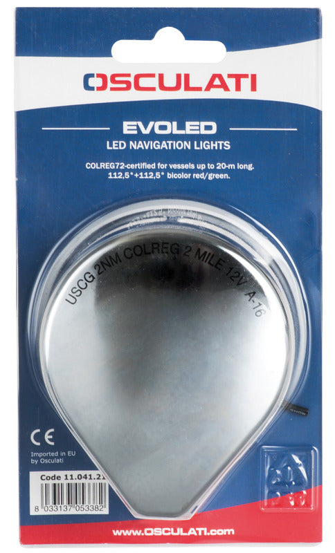 Bicolor navigation light polished SS body - foto originale Osculati Srl