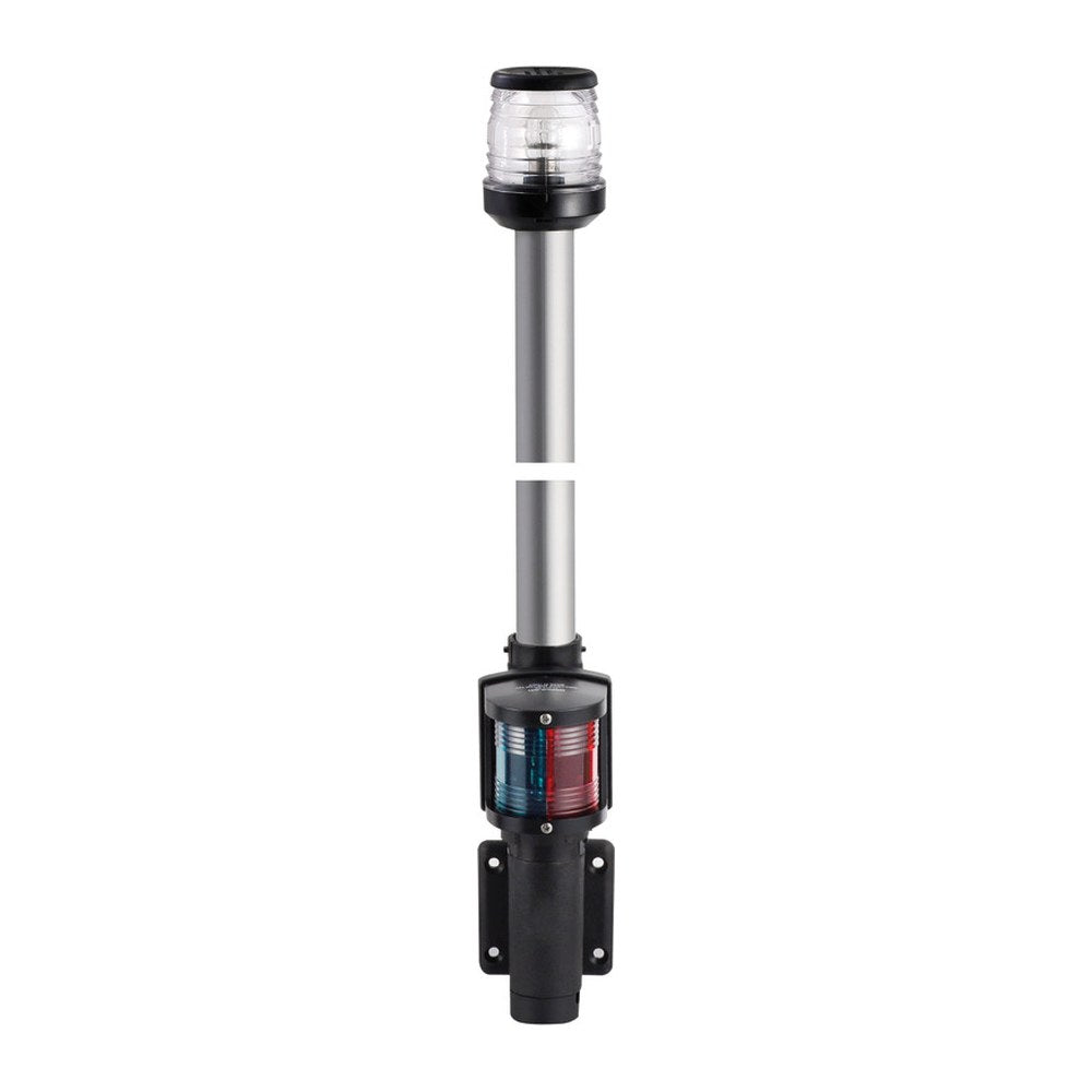 Wall mount. black pole 100 cm 360° red/green light - foto originale Osculati Srl
