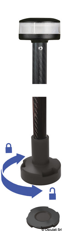 360° wireless white light rod, plastic base 60 cm - foto originale Osculati Srl