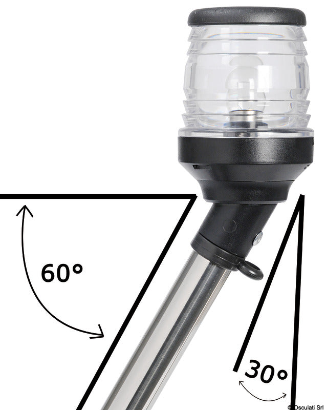 360° pull-out black pole light 30° on axis - foto originale Osculati Srl
