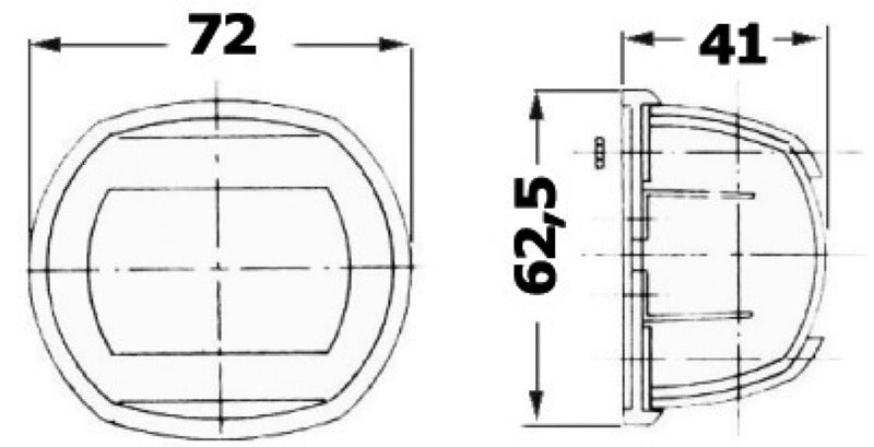 Compact 112.5° red led navigation light - foto originale Osculati Srl