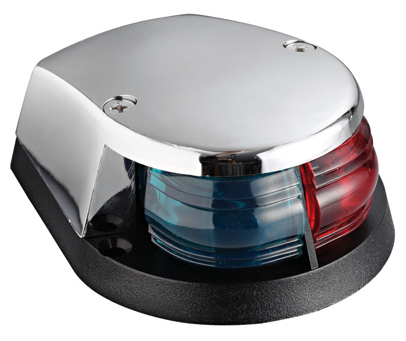 Red/green bow navigation light chromed cap - foto originale Osculati Srl
