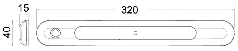 Free-standing LED light chromed 310x40x11.5 mm - foto originale Osculati Srl