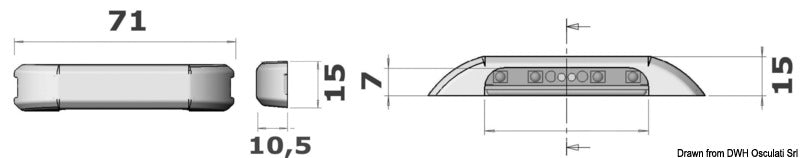 LED courtesy light w/4 + 4 white LEDs - foto originale Osculati Srl