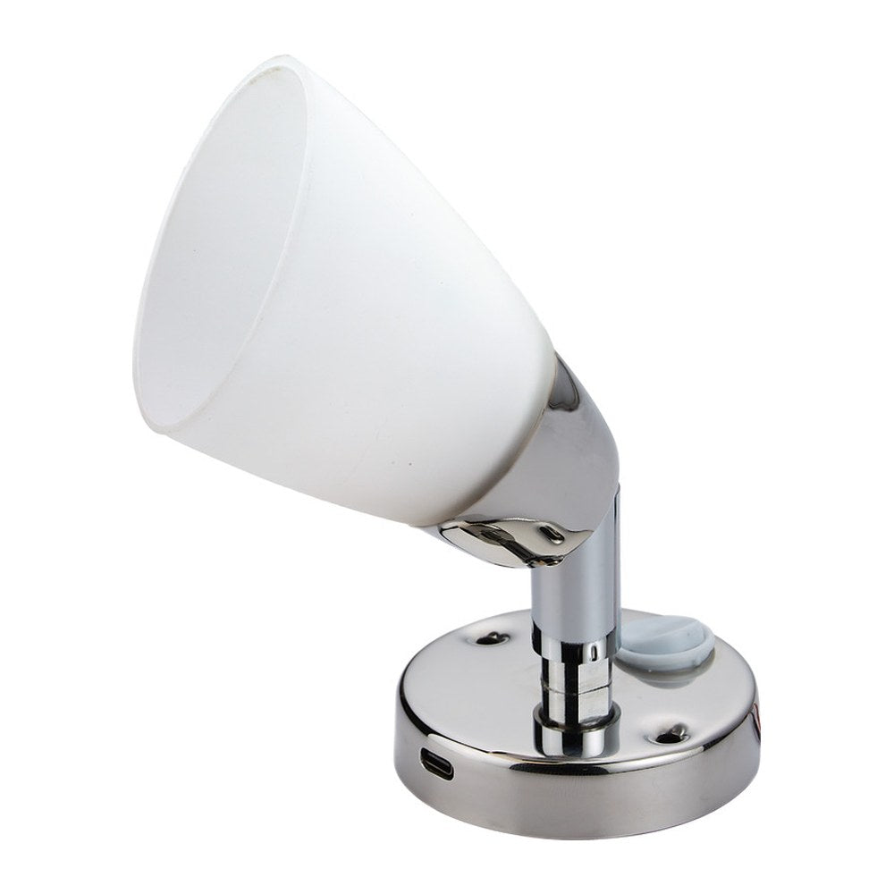 LED SS spotlight w/USB-C and switch - foto originale Osculati Srl