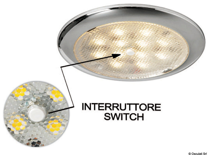Procion nickel satin finish ceiling light w.switch - foto originale Osculati Srl