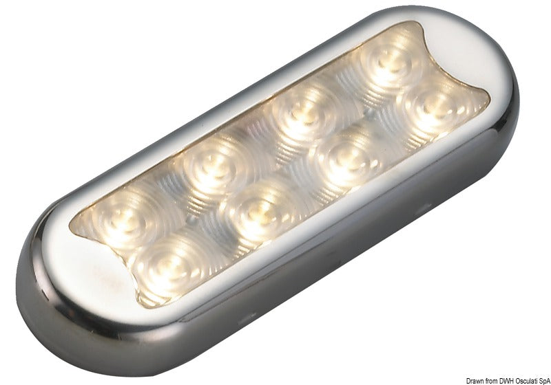 Bimini compact overhead 8 HD LEDs Flat bottom, without switch - foto originale Osculati Srl