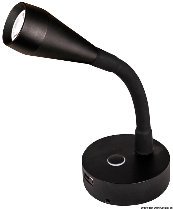 BATSYSTEM Leis LED black spot light 12V 3W - foto originale Osculati Srl