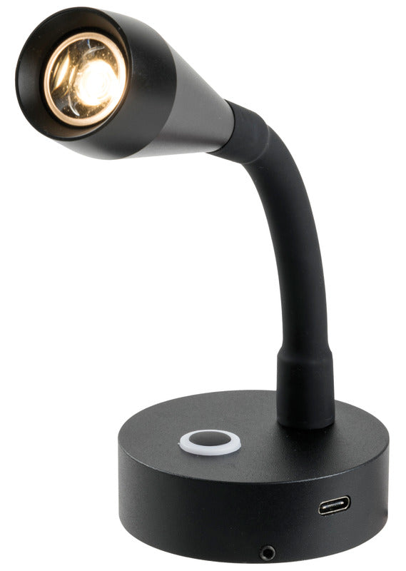 Articulated LED spotlight black - foto originale Osculati Srl