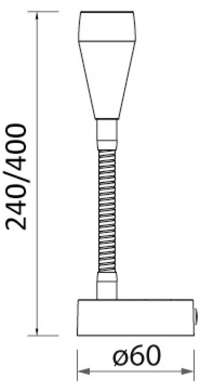Articulated LED spotlight polished 400 mm - foto originale Osculati Srl