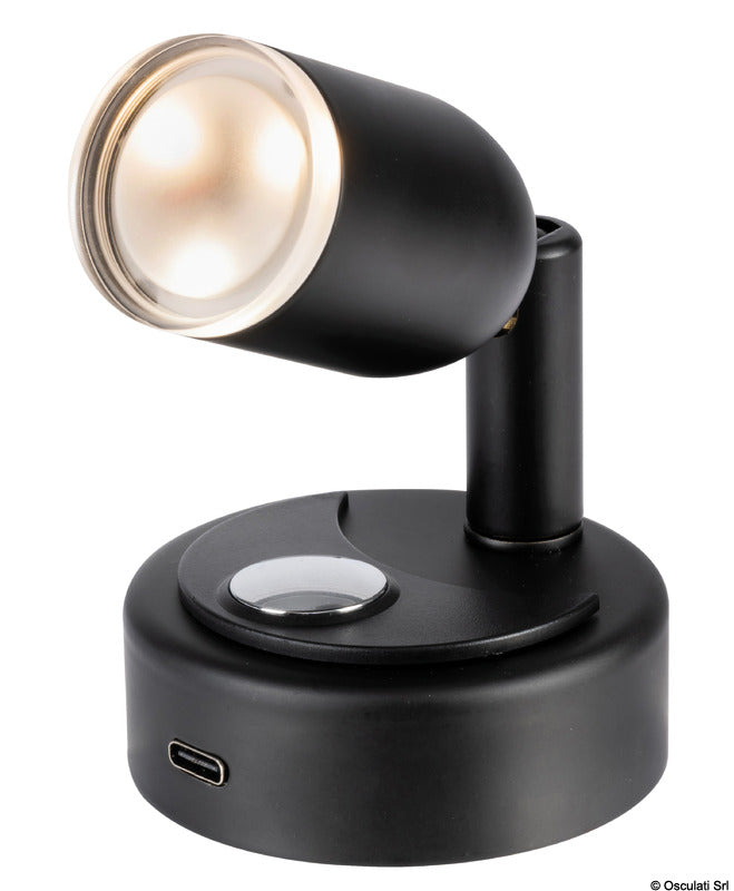 LED spotlight black - foto originale Osculati Srl