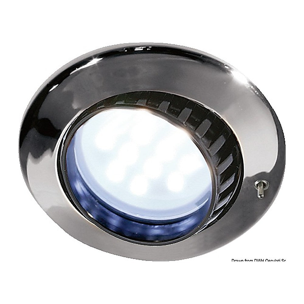 Batsystem Comet spotlight chromed ABS 9 LED switch - foto originale Osculati Srl