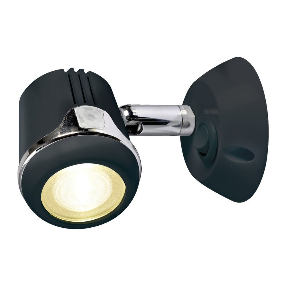 Articulated HI-POWER LED black spotlight 12/24 V - foto originale Osculati Srl