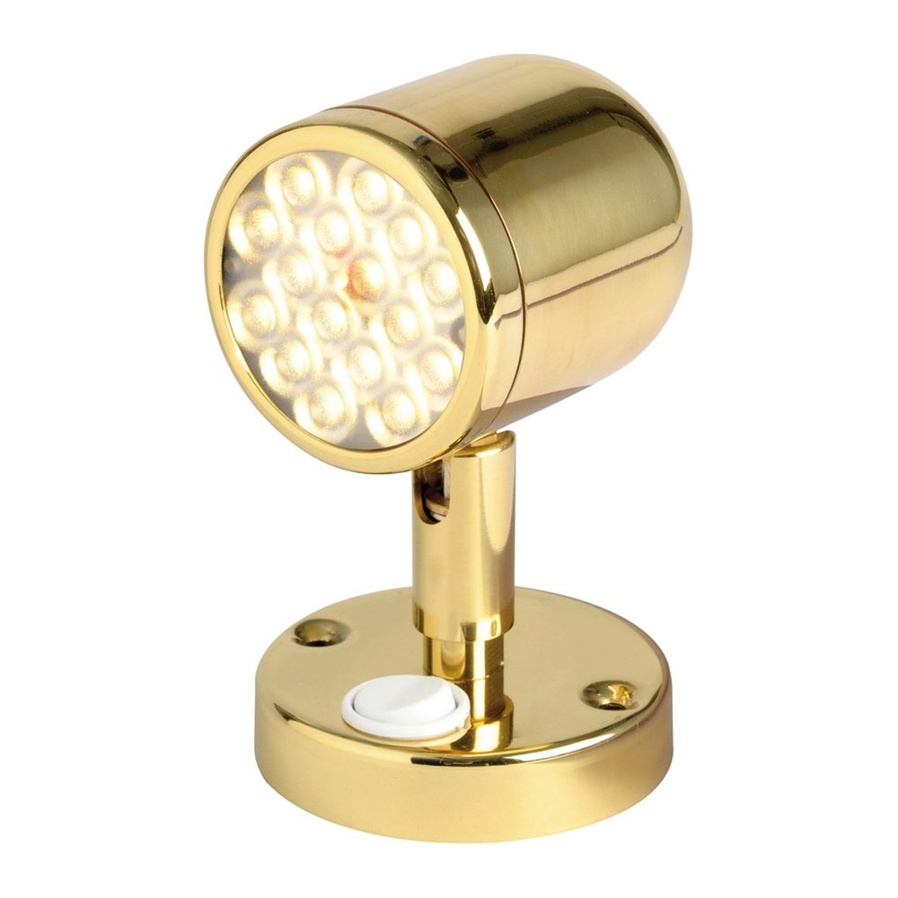 Articulated spotlight polished brass w. switch - foto originale Osculati Srl