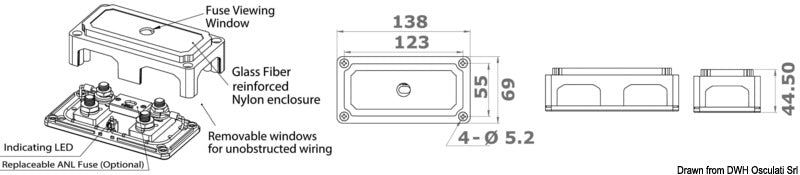 ANL fuse holder, dual terminal box - foto originale Osculati Srl