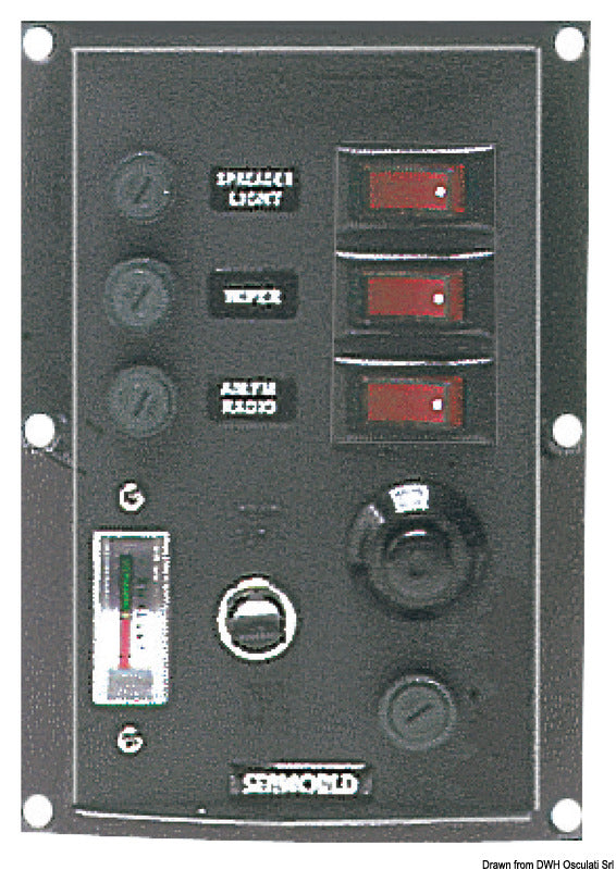 Vertical control panel w. 3 switches + horn - foto originale Osculati Srl