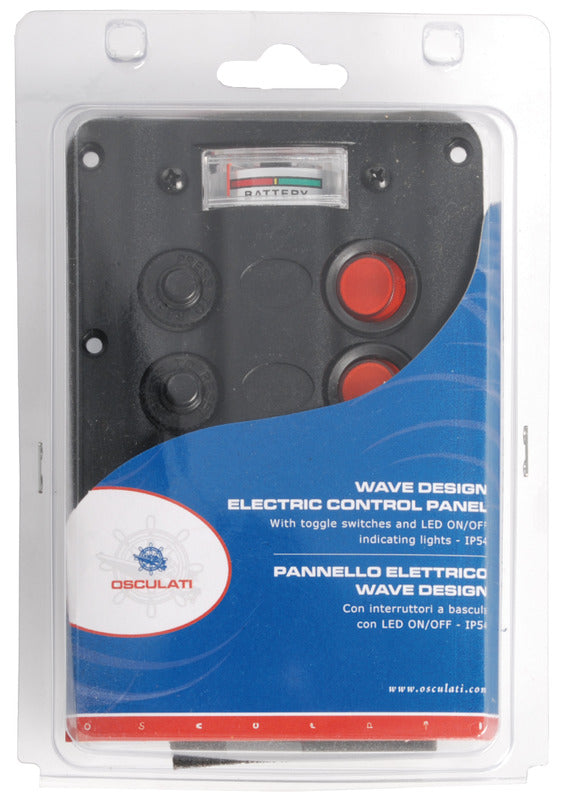 Wave electric control panel 3 + 12V voltmeter - foto originale Osculati Srl
