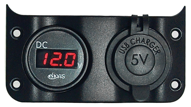 Voltmeter 3/30 V + dual USB socket - foto originale Osculati Srl