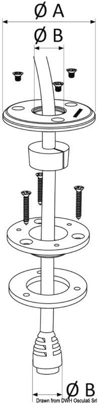 Scanstrut Low Profile aluminium black stuffing box Ø 4/9mm - foto originale Osculati Srl