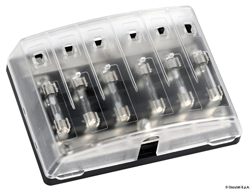 Glass fuse holder box for 6 fuses - foto originale Osculati Srl