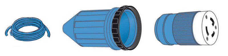 Pre-mounted cap + cable blue 10 m 50 A - foto originale Osculati Srl