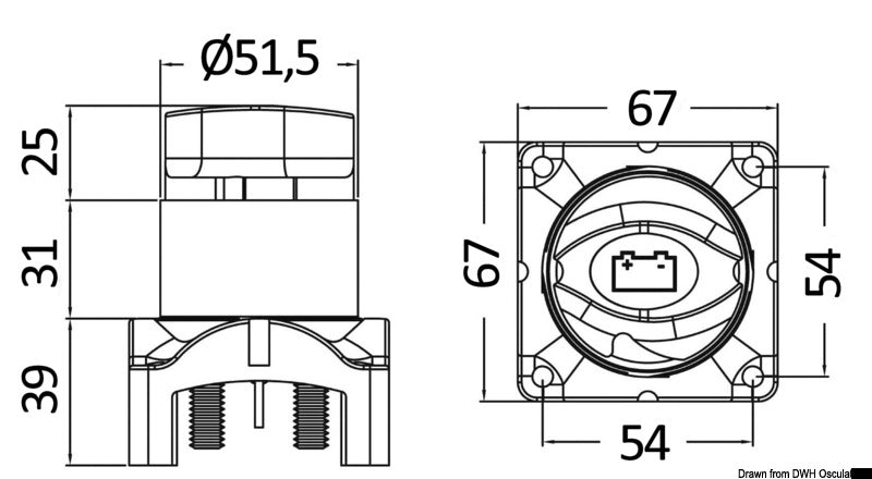 Battery switch w/remote electric control 275 A - foto originale Osculati Srl