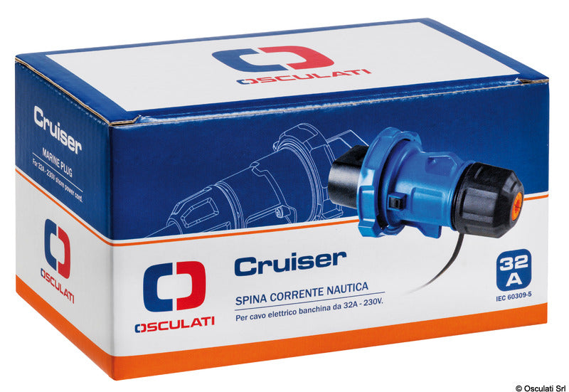 Cruiser socket 32A SS base and lid - foto originale Osculati Srl