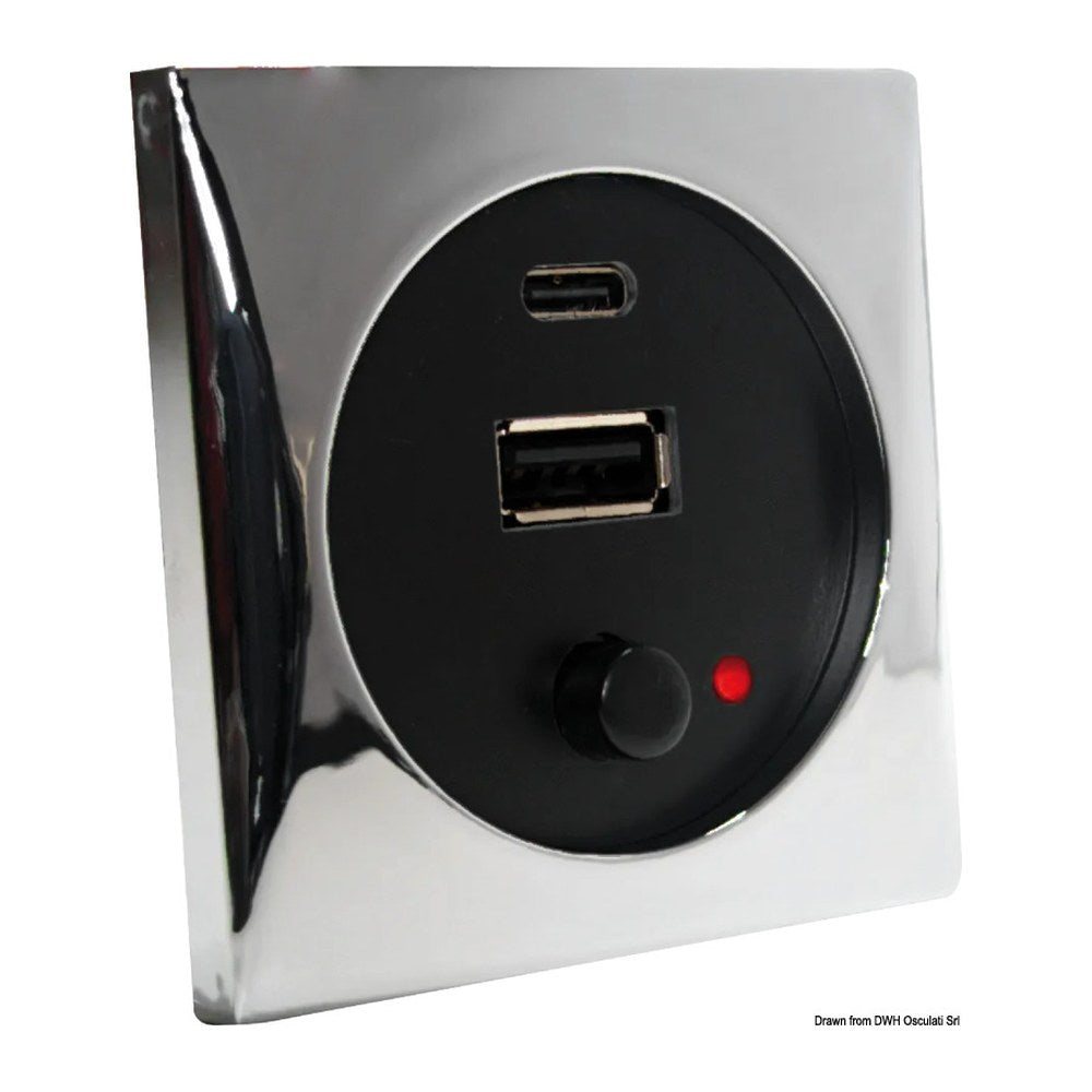 Batsystem USB port 5 V chromed - foto originale Osculati Srl