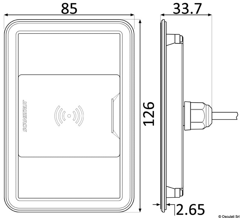 Scanstrut ROKK Wireless charger SURFACE 15W 12/24V - foto originale Osculati Srl