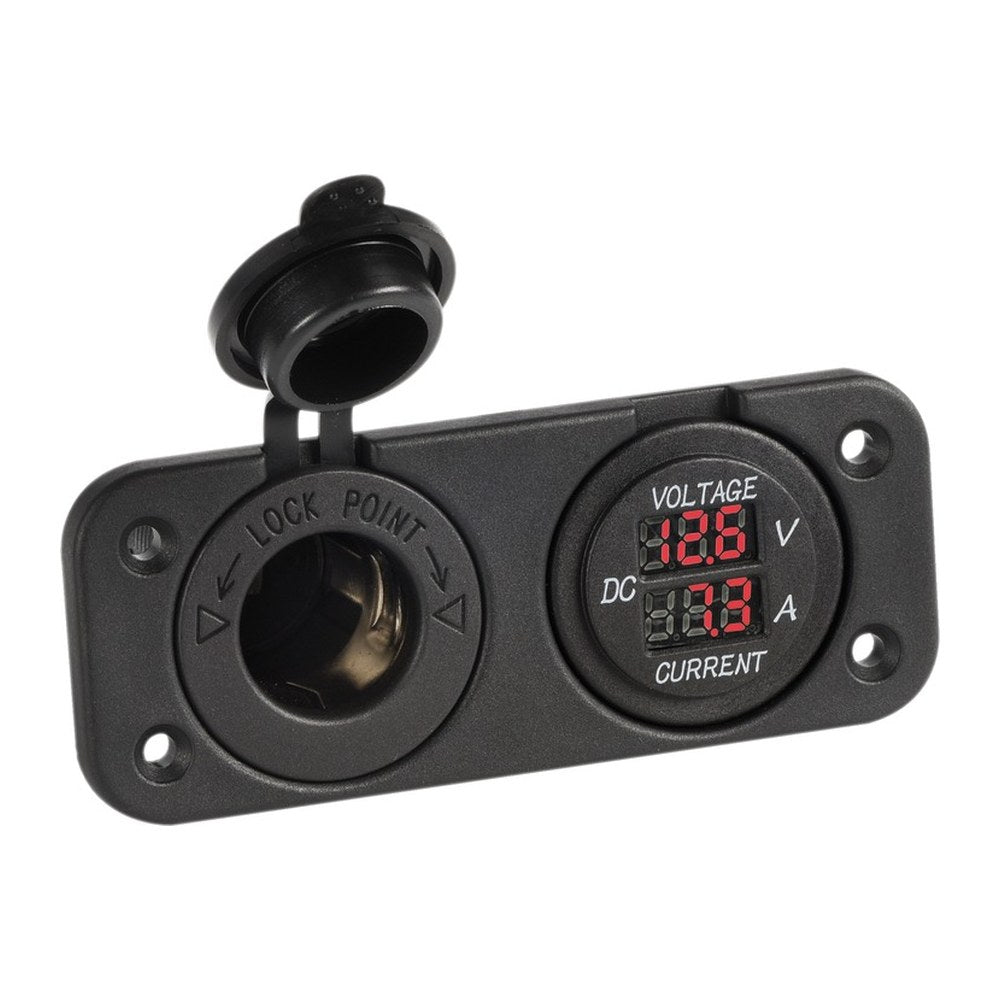 Digital voltmeter and ammeter, power outlet 12 V - foto originale Osculati Srl